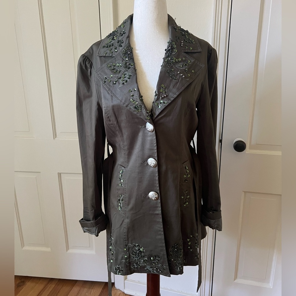 Vintage Beaded Embroidered Trench Coat